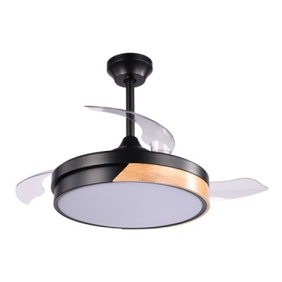 ΑΝΕΜΙΣΤΗΡΑΣ ΟΡΟΦΗΣ ΜΑΥΡΟΣ ΜΕ ΑΝΟΙΓ/ΜΕΝΕΣ ΦΤΕΡΩΤΕΣ Φ107 ΗΧΕΙΟ BLUETOOTH LED ΦΩΣ ΚΑΙ ΚΟΝΤΡΟΛ 32W DC 