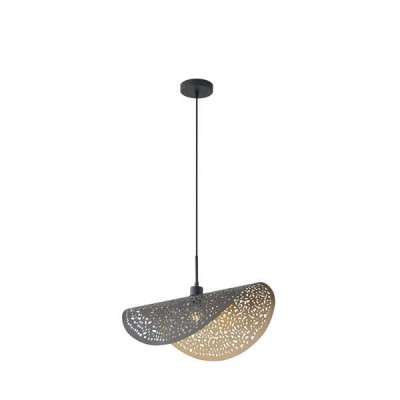 ΦΩΤΙΣΤΙΚΟ ΚΡΕΜΑΣΤΟ ΜΕΤΑΛΛΟ ΜΟΝΟΦΩΤΟ 1XE27 Max 15W 600X300X1680mm ΜΑΥΡΟ-ΧΡΥΣΟ  GALILEA