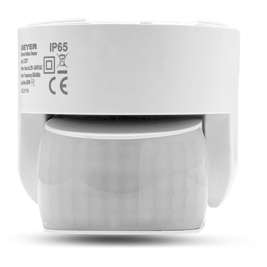 Επίτοιχος ανιχνευτής κίνησης IR 600W 180° 12m IP65 λευκός
