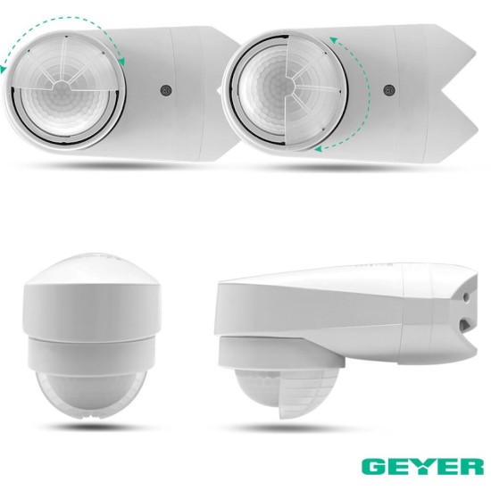 Επίτοιχος ανιχνευτής κίνησης IR 600W 240° 10m IP65 λευκός