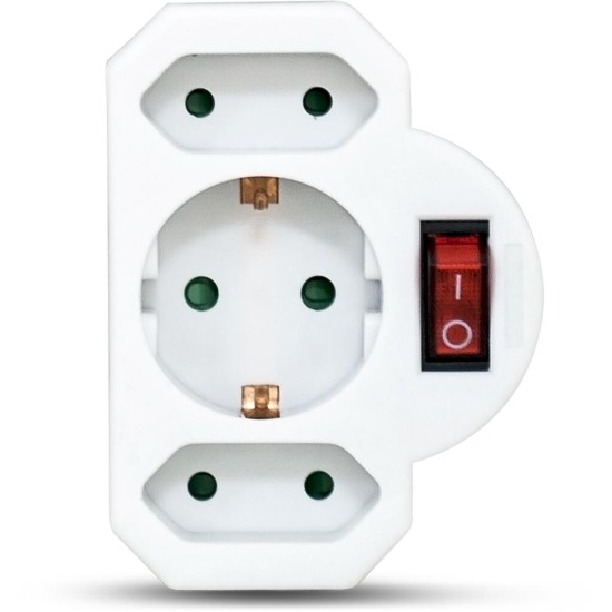 Αντάπτορας σούκο σε 2 απλά θηλυκά και 1 σούκο θηλυκό με διακόπτη