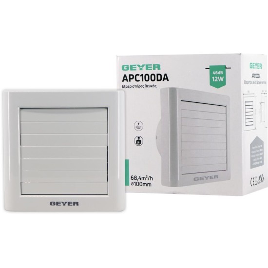 Εξαεριστήρας λευκός 12W 68,4mᶟ/h 100mm Εξαεριστήρας λευκός 12W 68,4mᶟ/h 100mm
