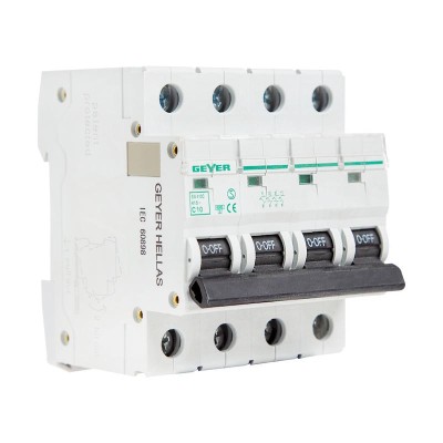 Ασφάλεια 4P 10A C Ασφάλεια 4P 10A C