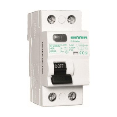 Ρελέ διαφυγής 2P 40A 100mA AC Ρελέ διαφυγής 2P 40A 100mA AC