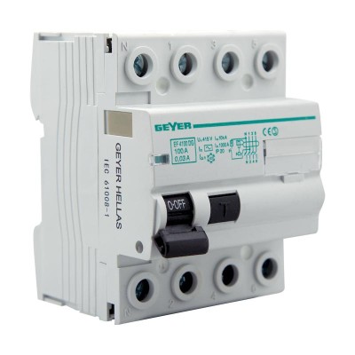 Ρελέ διαφυγής 4P 100A 30mA AC Ρελέ διαφυγής 4P 100A 30mA AC