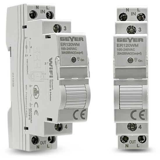Ρελέ Wi-Fi  και μετρητής ενέργειας 20A 1Φ 1M ER120WM