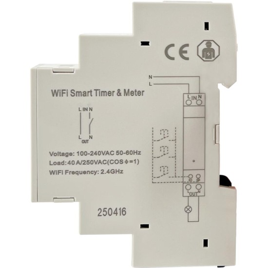 Ρελέ Wi-Fi και μετρητής ενέργειας 40A 1Φ 1M ER140WM