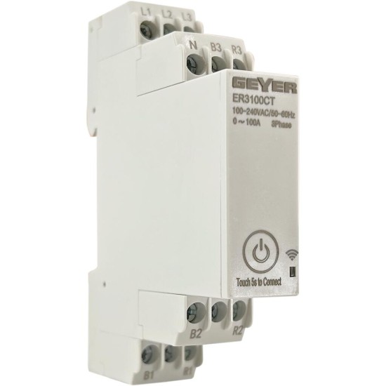 Wi-Fi Μετρητής ενέργειας με Μ/Σ εντάσεως 3Φ 100Α 1Μ ER3100CT