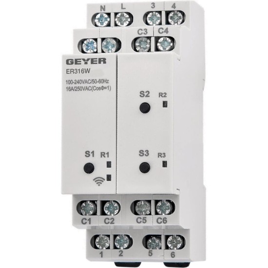 Έξυπνη Ρελεδιέρα Wi-Fi 3 εξόδων 3x16Α ER316W
