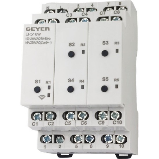 Έξυπνη Ρελεδιέρα Wi-Fi 5 εξόδων 5x16Α ER516W