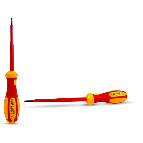 Κατσαβίδι για βίδες απλής εγκοπής 3Χ100mm με μονωμένες λαβές, ελεγμένο κατά VDE Κατσαβίδι για βίδες απλής εγκοπής 3Χ100mm με μονωμένες λαβές, ελεγμένο κατά VDE