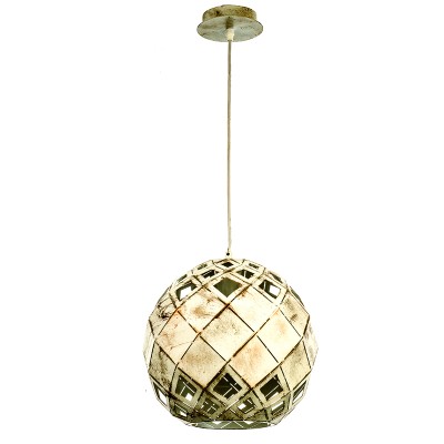  Κρεμαστό φωτιστικό από μέταλλο σε λευκή πατίνα 478-Α