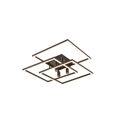 Πλαφονιέρα οροφής LED 72W & 3*3W 3CCT σε μαύρη απόχρωση D:64x64cm (6112)