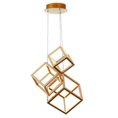  Κρεμαστό φωτιστικό  LED  από αλουμίνιο σε χρυσή ματ απόχρωση  