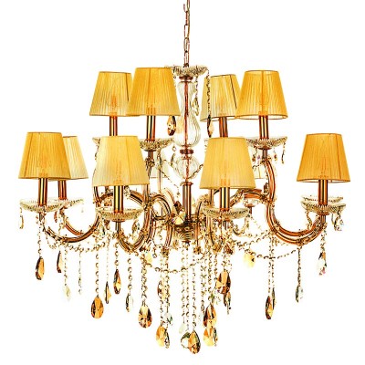  Κρεμαστό φωτιστικό από χρυσό μέταλλο γυαλί και κρύσταλλα 