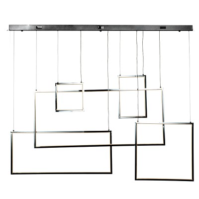  Κρεμαστό φωτιστικό LED 160W 3000K από αλουμίνιο σε χρώμιο απόχρωση D:131cm (6165-CH)