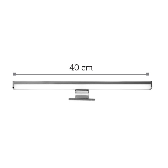 Επιτοίχιο φωτιστικό LED 10W 4000K από πλαστικό σε χρώμιο απόχρωση D:40cm (1043-Β)