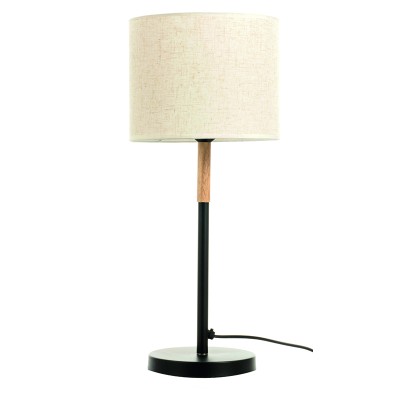 Επιτραπέζιο φωτιστικό από μαύρο μέταλλο και υφασμάτινο καπέλο 1XE27 D:58cm (3453-BL)   Επιτραπέζιο φωτιστικό από μαύρο μέταλλο και υφασμάτινο καπέλο 1XE27 D:58cm (3453-BL)