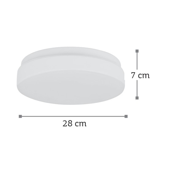  Πλαφονιέρα οροφής από λευκό μέταλλο και λευκή οπαλίνα 42096-A