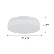  Πλαφονιέρα οροφής από λευκό μέταλλο και λευκή οπαλίνα 1XE27 D:24cm (42096-Β)