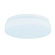  Πλαφονιέρα οροφής από λευκό μέταλλο και λευκή οπαλίνα 1XE27 D:15cm (42096-Γ)