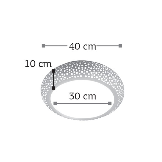 Πλαφονιέρα οροφής λευκή από γύψο 3XE27 D:40cm (42155-B)