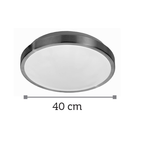  Πλαφονιέρα οροφής LED 24W 4000K από ασημί ματ ακρυλικό D:40cm (42159-Β-Ασημί Ματ)