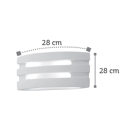  Επιτοίχιο φωτιστικό λευκό από γύψο 1XE14 D:28cm (43390)