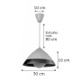  Κρεμαστό φωτιστικό από λευκό γυαλί 1XE27 D:30cm (4409-Β-Λευκό)