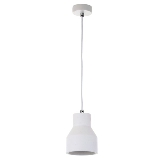 Κ Κρεμαστό φωτιστικό λευκό από γύψο 1XE27 D:15,6cm (4512)