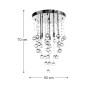  Φωτιστικό οροφής από χρώμιο μέταλλο και διάφανα κρύσταλλα 8XG9 D:50cm (5201-Α)