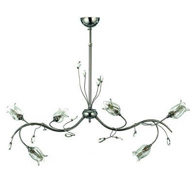  Κρεμαστό φωτιστικό από χρώμιο μέταλλο κρύσταλλα και λευκό γυαλί   6Φ