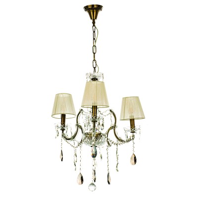  Κρεμαστό φωτιστικό από οξυντέ μέταλλο γυαλί και κρύσταλλα (5243-3Φ-Οξυντέ)