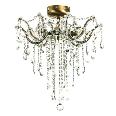  Φωτιστικό οροφής από οξυντέ μέταλλο γυαλί και κρύσταλλα   6Φ