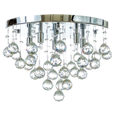 Φωτιστικό οροφής από χρώμιο μέταλλο και διάφανα κρύσταλλα 8XG9 D:50cm (5292-Α)  Φωτιστικό οροφής από χρώμιο μέταλλο και διάφανα κρύσταλλα 8XG9 D:50cm (5292-Α)