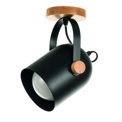 Σποτ  από μαύρο μέταλλο και ξύλινο  Σποτ  από μαύρο μέταλλο και ξύλινο