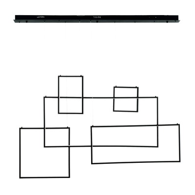  Κρεμαστό φωτιστικό από αλουμίνιο σε μαύρη απόχρωση 6164-BL