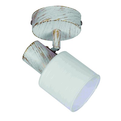 Επιτοίχιο σποτ από μέταλλο σε απόχρωση λευκής πατίνας 1XE14 D:8cm (9079-1Φ-Λευκή Πατίνα) Επιτοίχιο σποτ από μέταλλο σε απόχρωση λευκής πατίνας 1XE14 D:8cm (9079-1Φ-Λευκή Πατίνα)