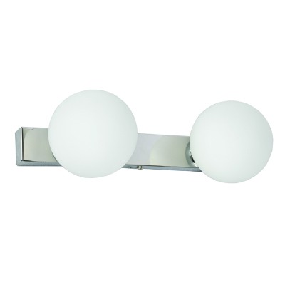 Απλίκα Χρώμιο με Λευκή Οπαλίνα γλομπακι  2Φ