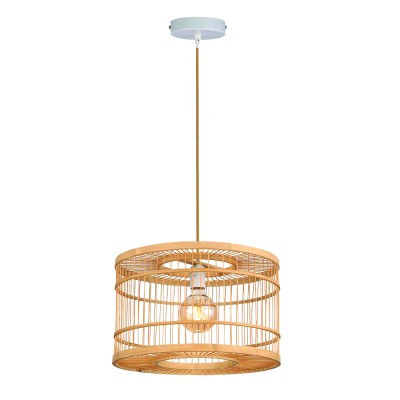  Κρεμαστό φωτιστικό από ρατάν 1XE27 D:40cm (4524)