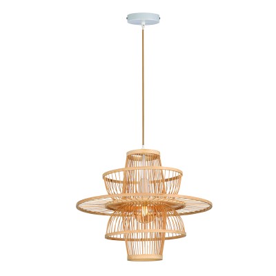  Κρεμαστό φωτιστικό από ρατάν 1XE27 D:50cm (4525)