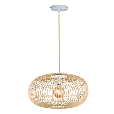  Κρεμαστό φωτιστικό από ρατάν 1XE27 D:40cm (4527)