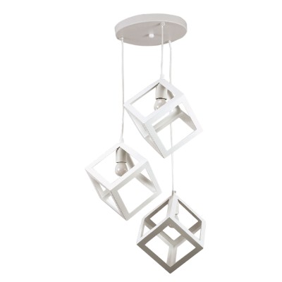 Κρεμαστο Φωτιστικο Μεταλλικοι κυβοι 3Φ  ΛΕΥΚΟ