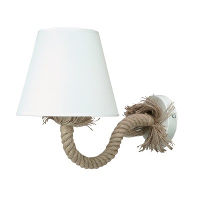  Επιτοίχιο φωτιστικό από καφέ σχοινί και υφασμάτινο καπέλο 