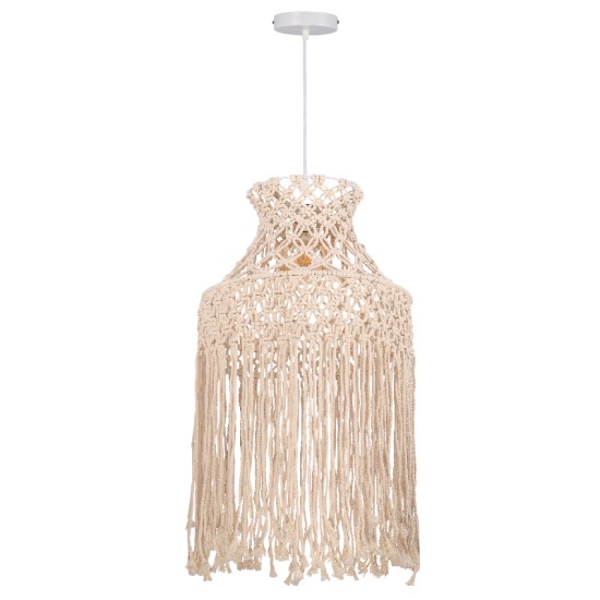  Κρεμαστό φωτιστικό woolen μπεζ 1XE27 D:36cm (4531)