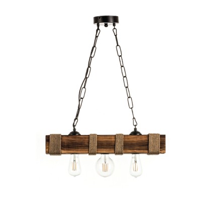 Φωτιστικο Οροφης Ξυλο-Σχοινι 3Φ