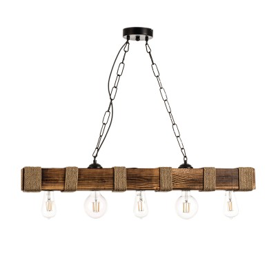 Φωτιστικο Οροφης Ξυλο-Σχοινι 5Φ