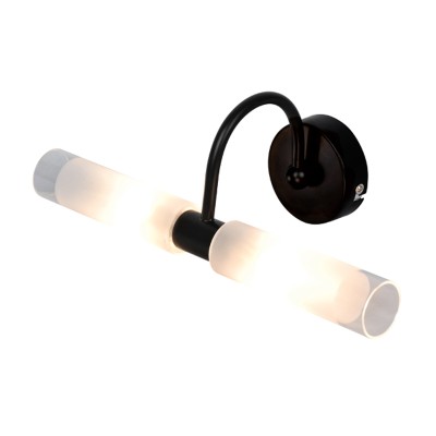  Επιτοίχιο φωτιστικό από μαύρο μέταλλο και αμμοβολή γυαλί 2XG9 D:31,5cm (1048-Μαύρο)