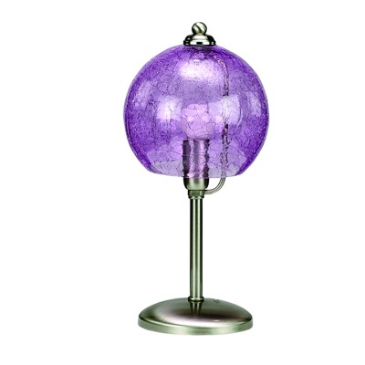 Επιτραπέζιο φωτιστικό από νίκελ ματ μέταλλο και διάφανο μοβ γυαλί   Επιτραπέζιο φωτιστικό από νίκελ ματ μέταλλο και διάφανο μοβ γυαλί