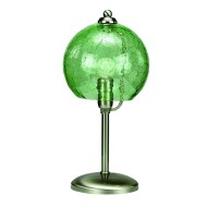  Επιτραπέζιο φωτιστικό από νίκελ ματ μέταλλο και διάφανο πρασινο γυαλί 3366